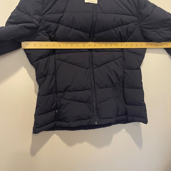 NWT Calvin Klein Womens Puffer Jacket Infinite Stretch Fur-Trim Hood XL Navy NEW - Picture 10 of 11